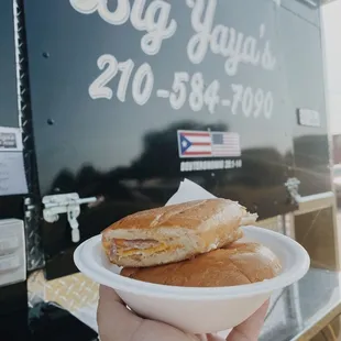 Mildred Sanwichito, ham, egg and cheese sandwich.