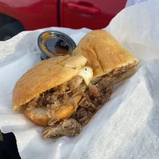 Pulled pork sandwich.