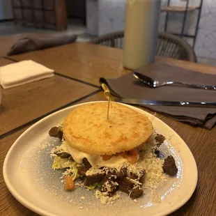 Roast beef Arepa (all items on the menu that say Roast Beef = Carne Asada!)