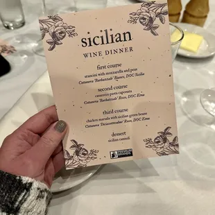 Wine dinners on most Mondays