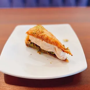 Baklava with ice cream