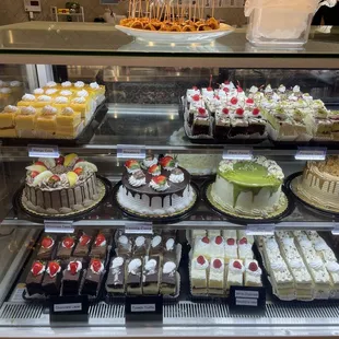 display of cakes and pastries