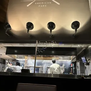 Open window kitchen.  Watch as they prepare your steak.