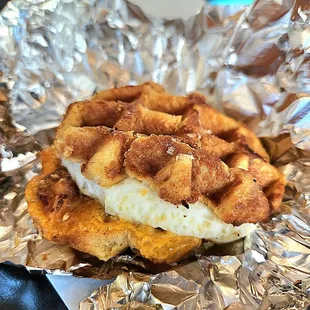 Maple waffle sandwich