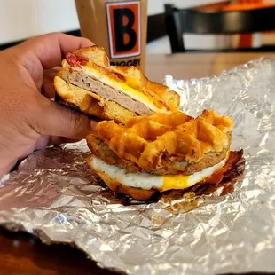 Maple Waffle Sandwich &amp; White Lightening Cold Brew