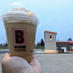 Iced caramel latte
