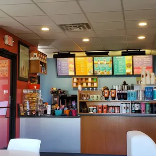 the interior of a coffee shop