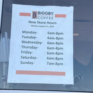 a sign in the window