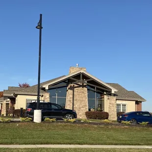 the front of the building