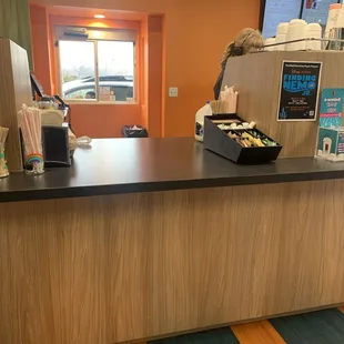 a coffee shop counter