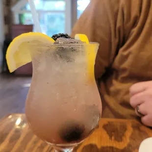 Tito&apos;s blackberry lemonade (husband had to wait 25 minutes, and then he said it tasted terrible).