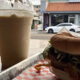 BBQ and pina colada shake