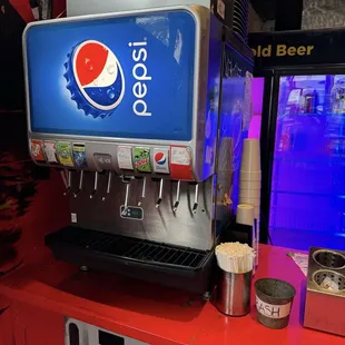 Soda machine missing drinks