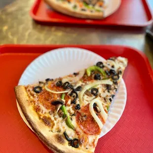 two slices of pizza