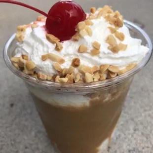 Happy National Ice Cream Day with a peanut butter sundae