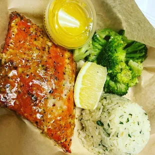 Smoked apricot glazed salmon