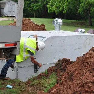 We install below ground and above ground storm shelters.