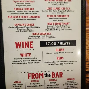 menu