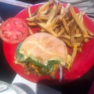 Biggs 1/2 pound burger with fries