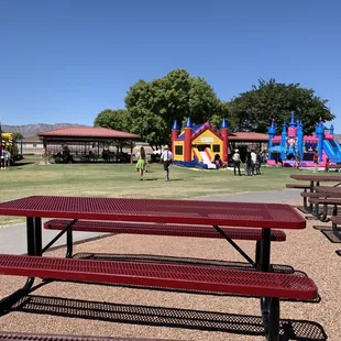 Seating by the playground