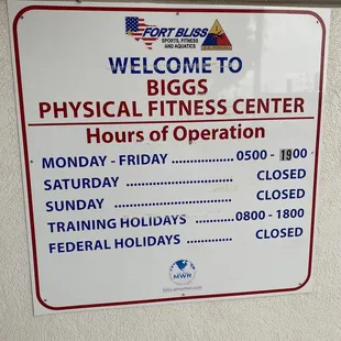 Biggs Gym Hours