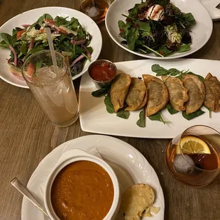 a table full of food