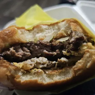 Burger with fried egg