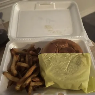 Big jar burger and fries