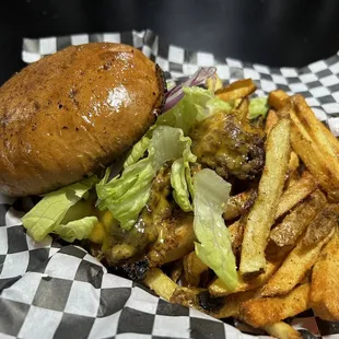 Classic Cheeseburger and Seasoned Fries
