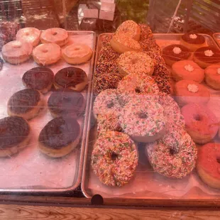 Display case at farmer&apos;s market