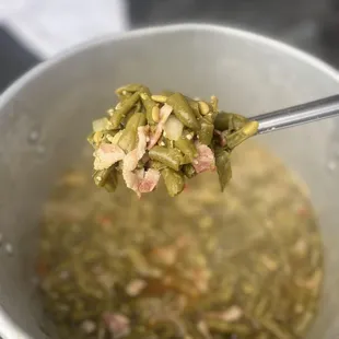 a spoon full of soup