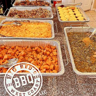 a table full of food