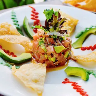 Ahi poke stack