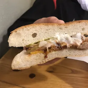 BBQ sandwich. Lots of fat in the bbq