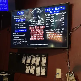 menu
