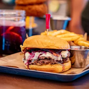 a burger and french fries