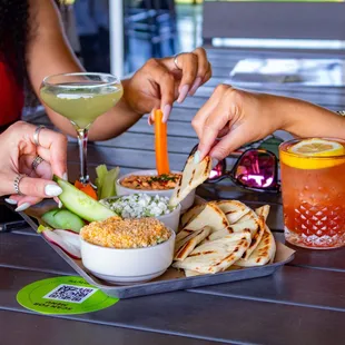 two people enjoying a meal