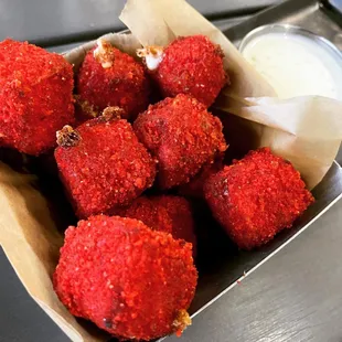 Fried Hot Cheetos mozzarella cheese ball