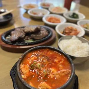 Pork belly tofu soup