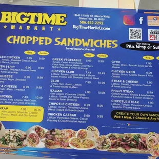 menu