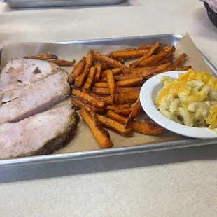 Smoked Turkey,Sweet Potato Fries,Mac and Cheese
