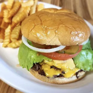 Loaded burger looking tasty