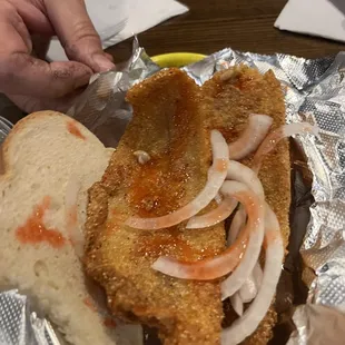 Catfish filet with hot sauce
