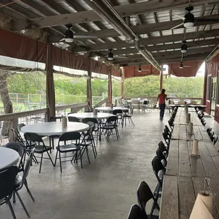 Covered dining outside.