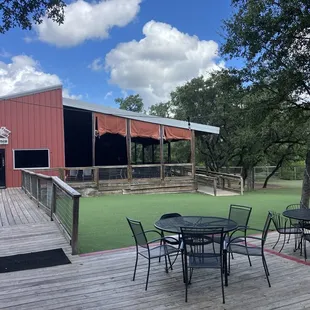 Outside patio area with concert hall.