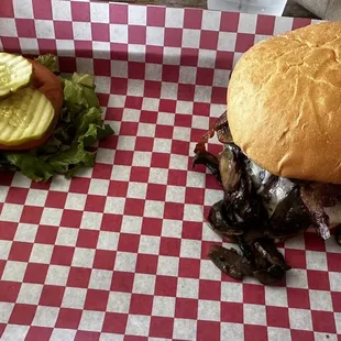Mushroom bacon burger
