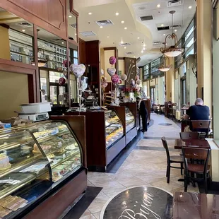 the interior of a bakery