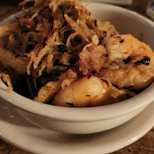 Basil shrimp with spaghetti squash