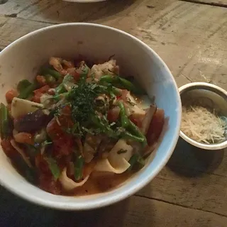 Pappardelle with Heirloom Tomato Pan Sauce