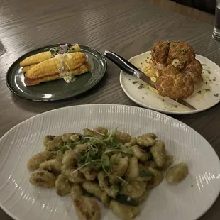 Cauliflower, gnocchi, corn bread